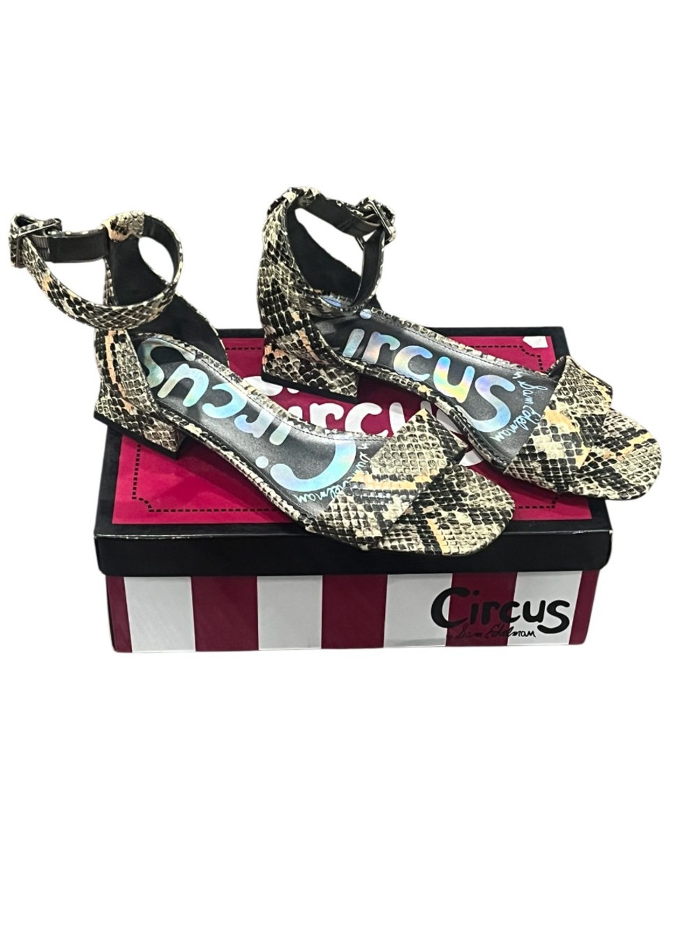 NWT Circus by Sam Edelman Snake Sandals with Ankle Strap Size 8.5